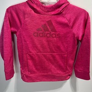 Adidas Girls Pink Pullover Fleece lined Hoodie with pockets